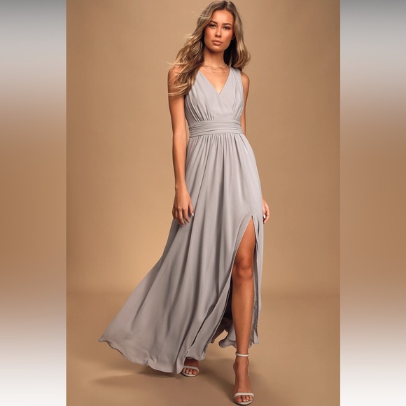 Lulus | Dresses | Lulus Grey Bridesmaid Dress | Poshmark